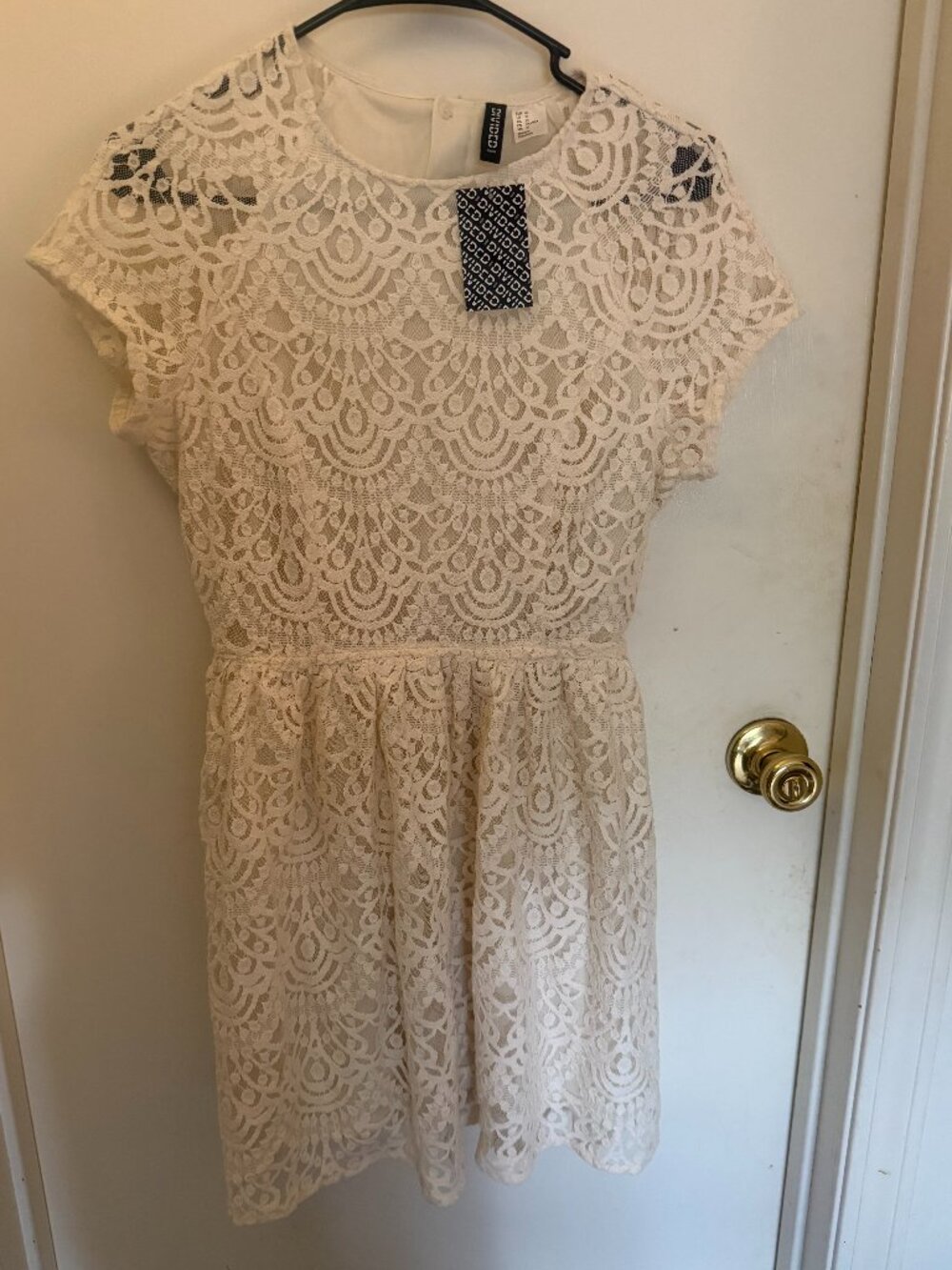 H&M Divided Cream Mini Dress W 10